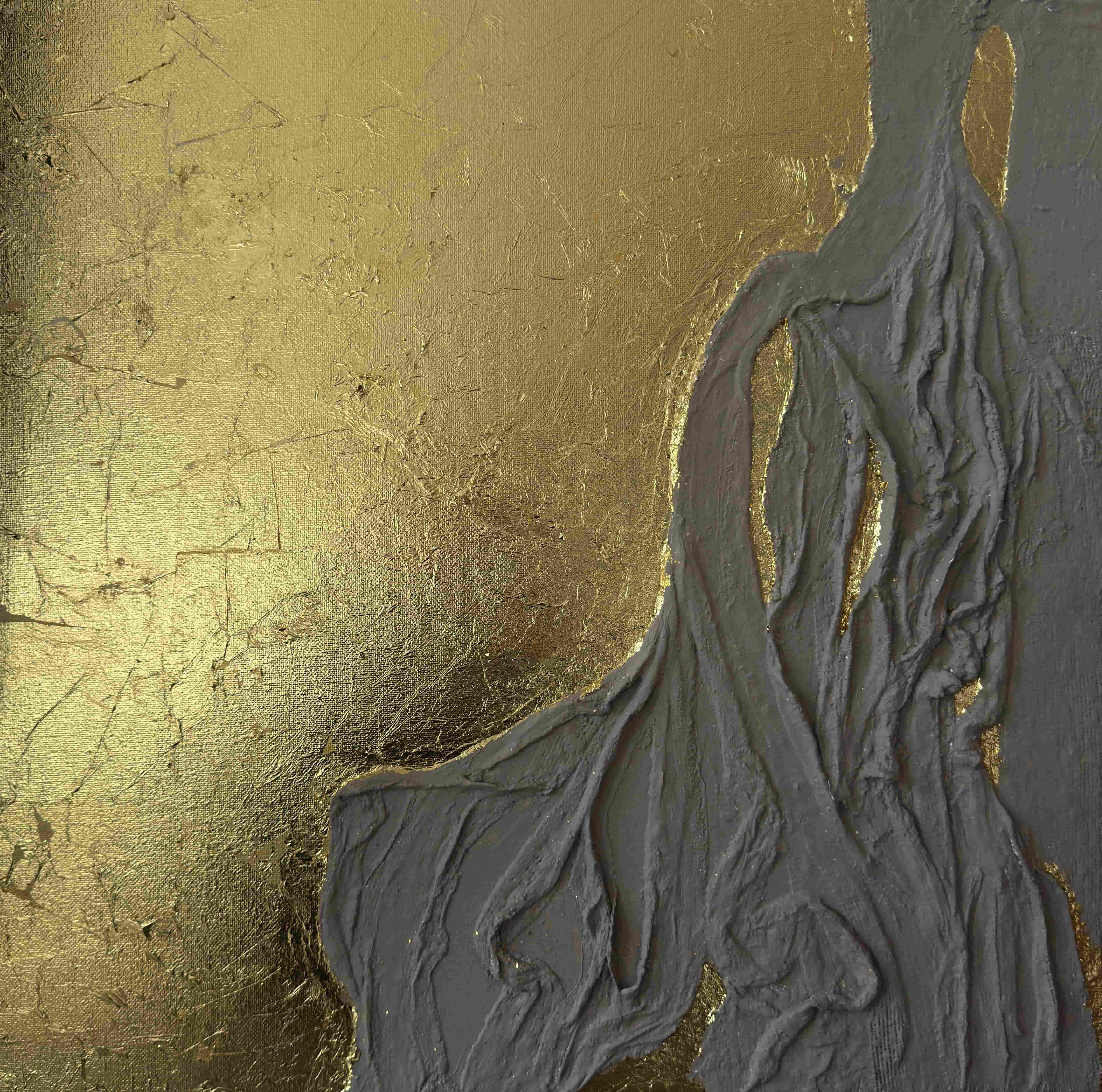 Abstract werk met goud van Beta Beatrise